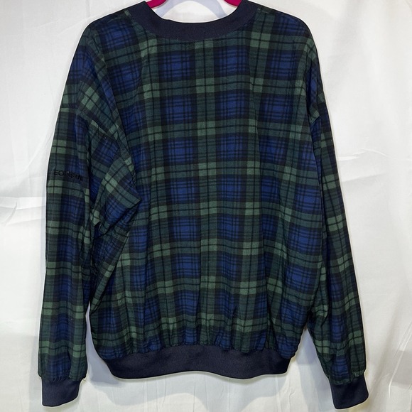 Vintage Golf Windbreaker Jacket Mens Large Blue Blackwatch Plaid 90s Winner Mate - Picture 7 of 7